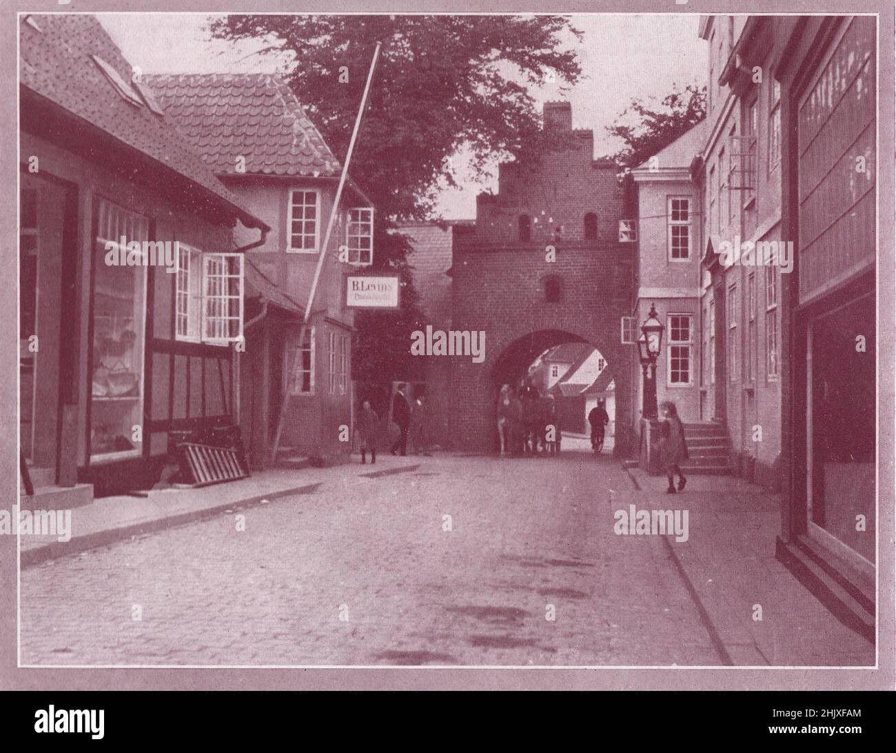 Faaborg, a glimpse of the town. Denmark (1925) Stock Photo