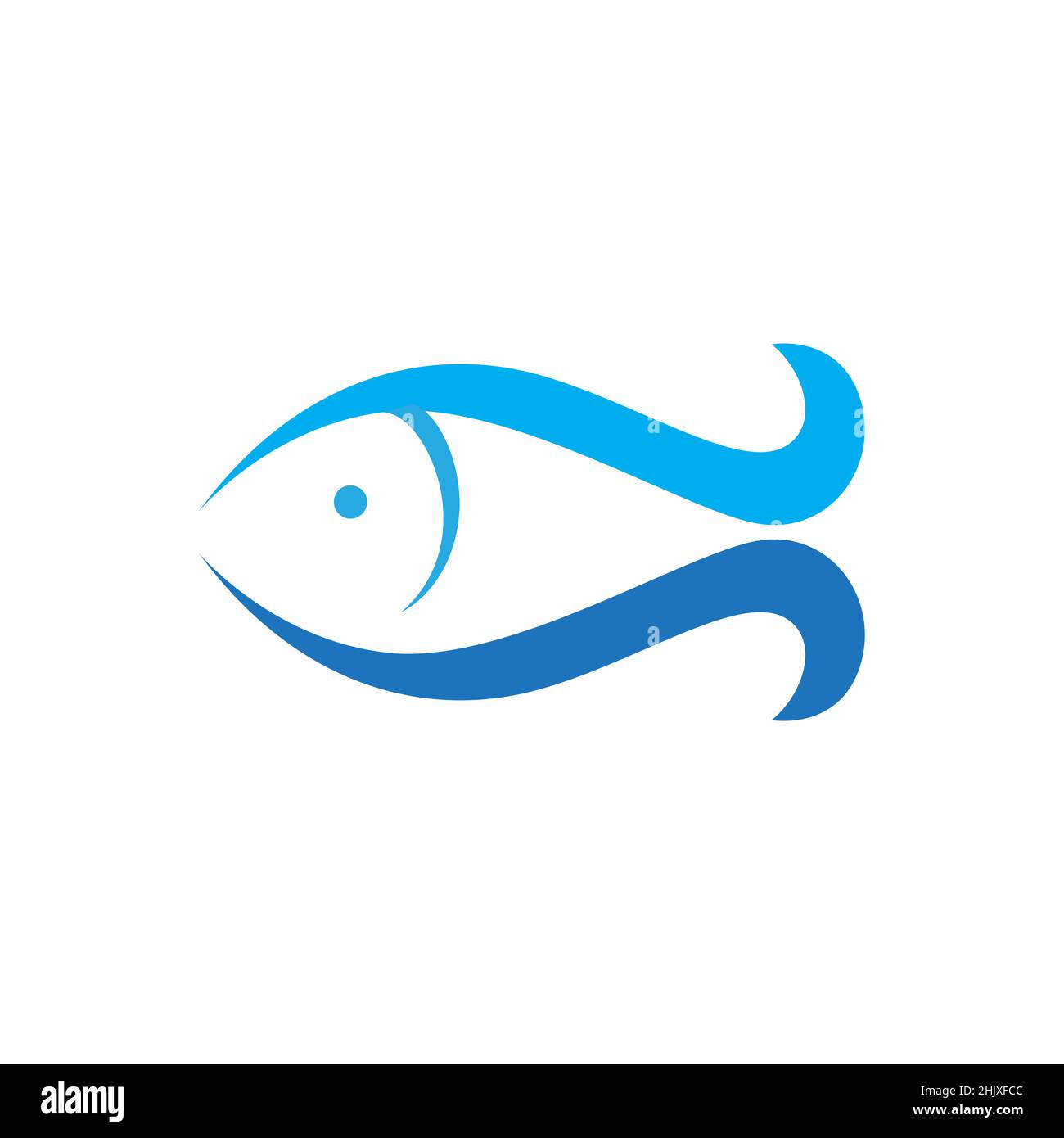 colorful minimalist little fish blue logo design, vector graphic symbol ...