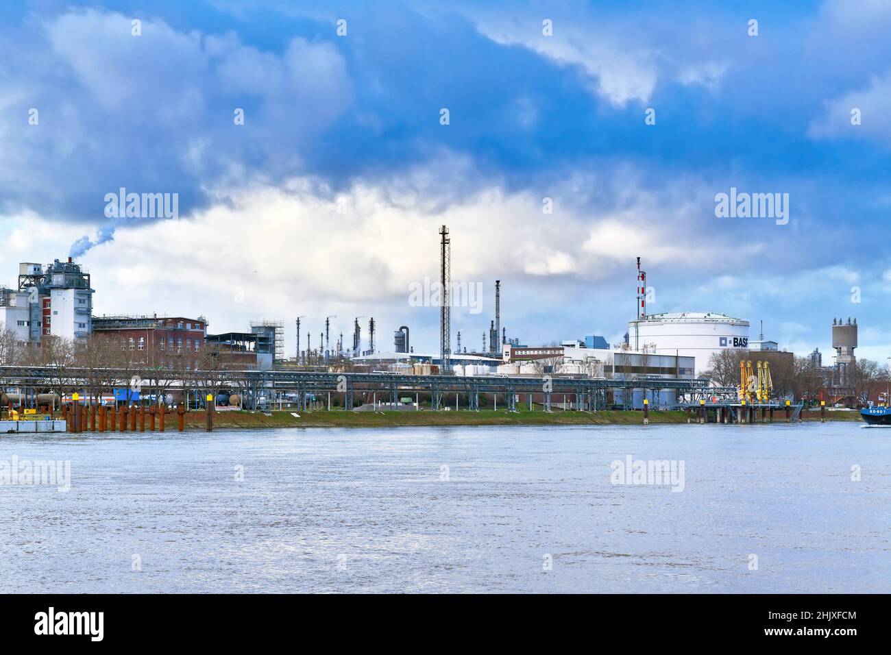 Ludwigshafen, Germany - January 2022: Industrial buildings of BASF SE, a German multinational chemical company and largest chemical producer in the wo Stock Photo