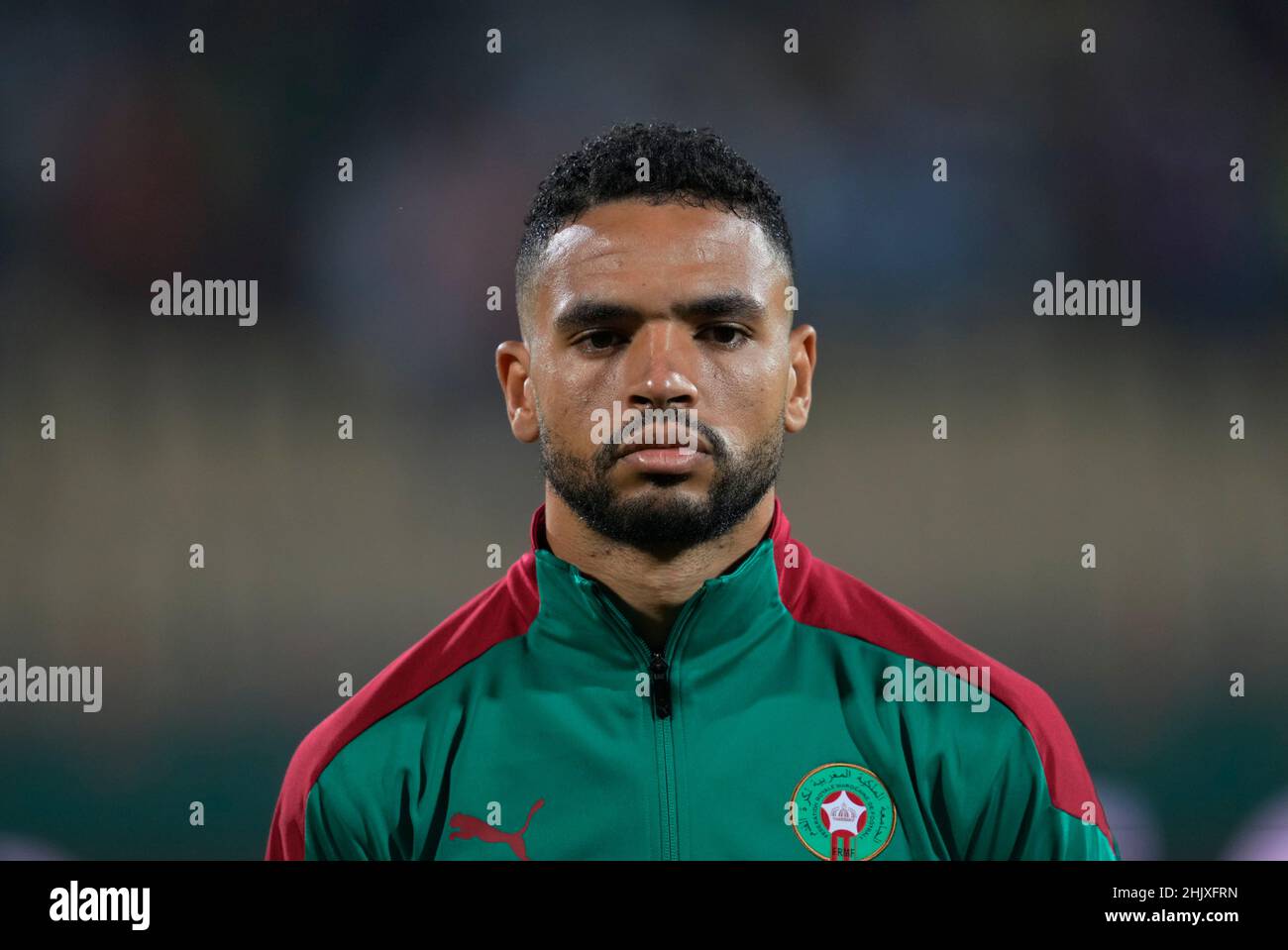 Yaoundé, Cameroon, January, 25, 2022: Youssef En-Nesyri of Morocco during Morocco vs Malawi- Africa Cup of Nations at Ahmadou Ahidjo Stadium. Kim Price/CSM. Stock Photo