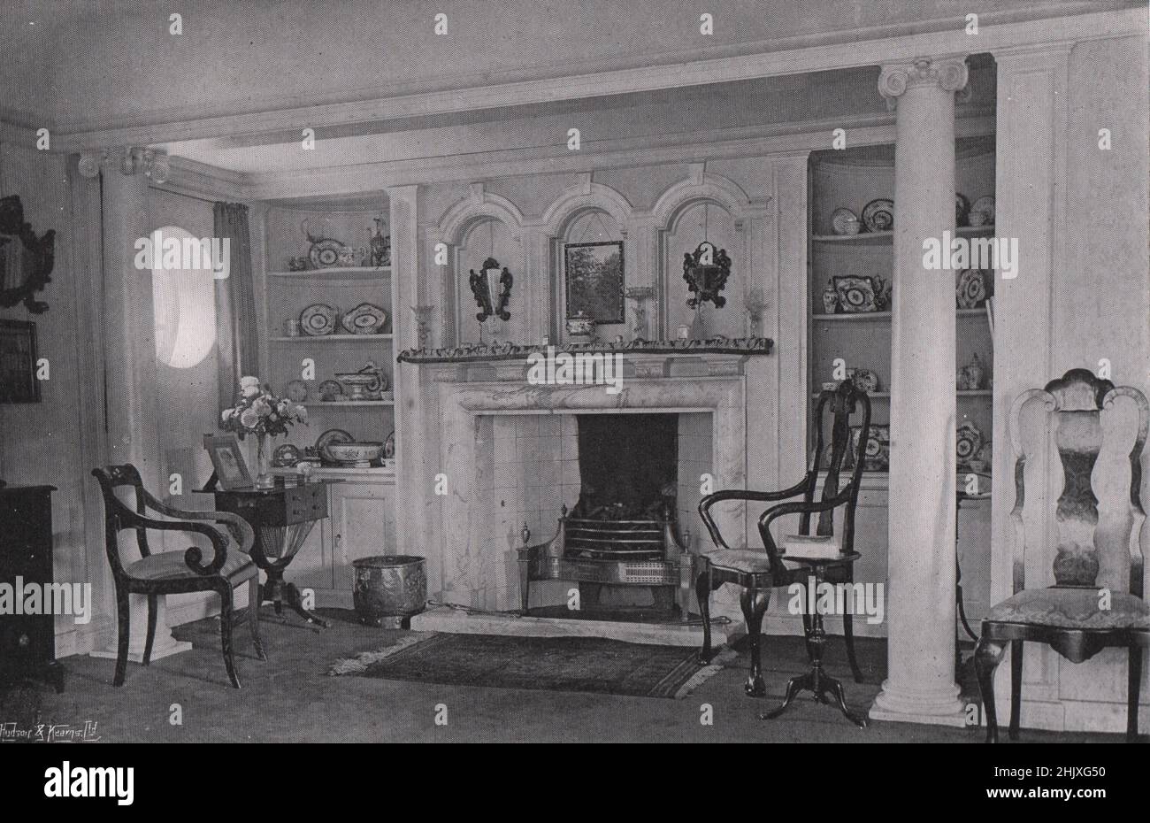 Part of the Drawing-room. Berkshire. Luckley, Wokingham. - Designed by Mr. Ernest Newton (1922) Stock Photo