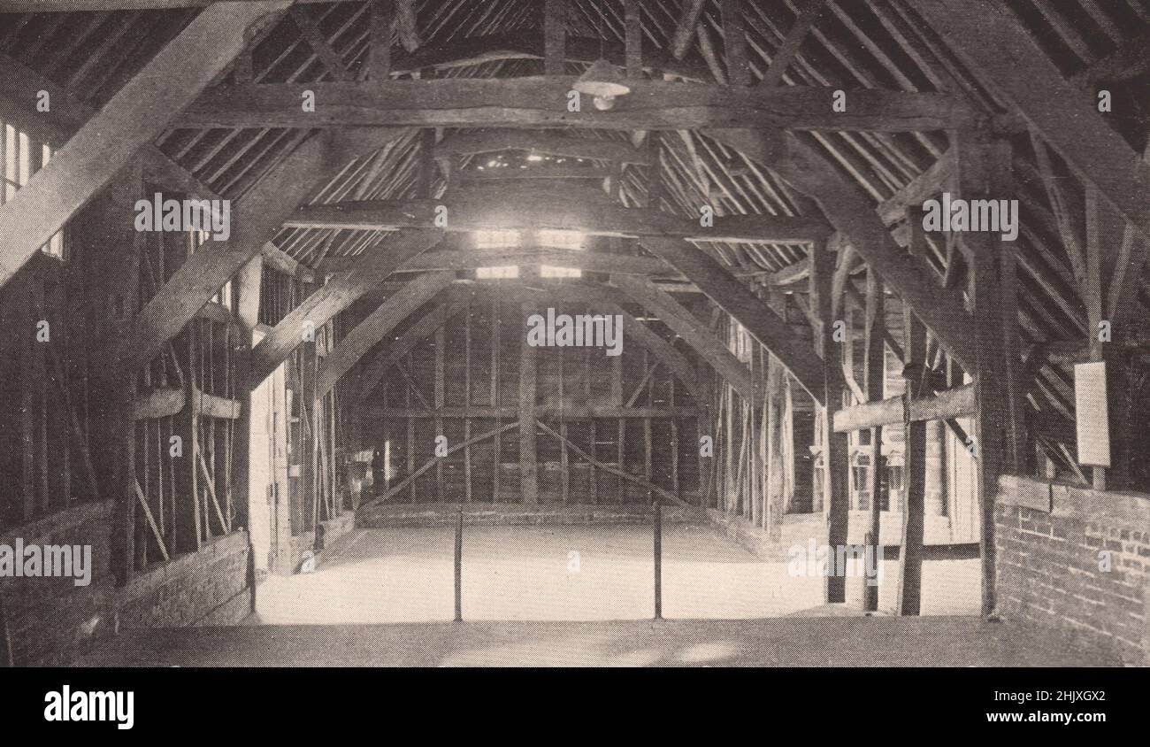 Interior of the Mayflower Barn. Buckinghamshire (1932) Stock Photo