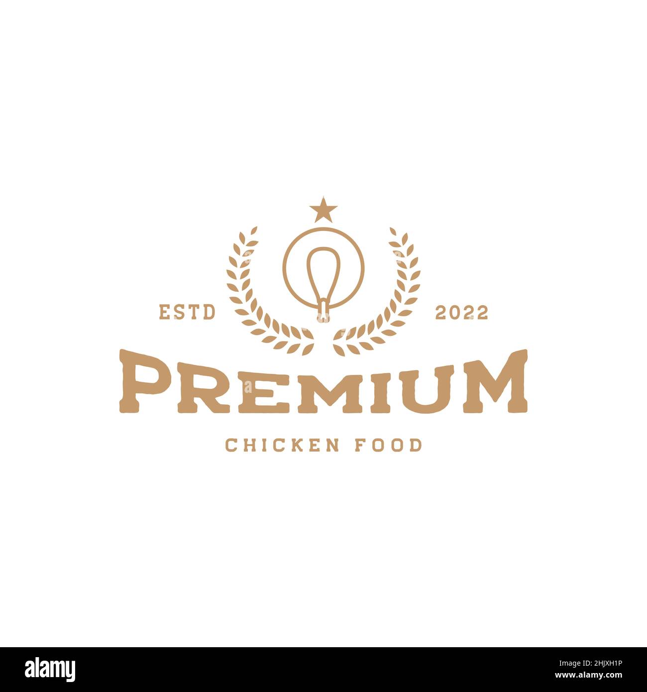 luxury chicken thighs premium logo design, vector graphic symbol icon illustration creative idea Stock Vector