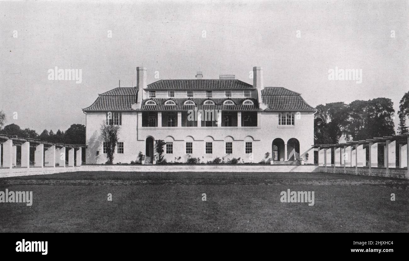 House at Englefield Green, Surrey Garden front. H. S. GoodhartRendel