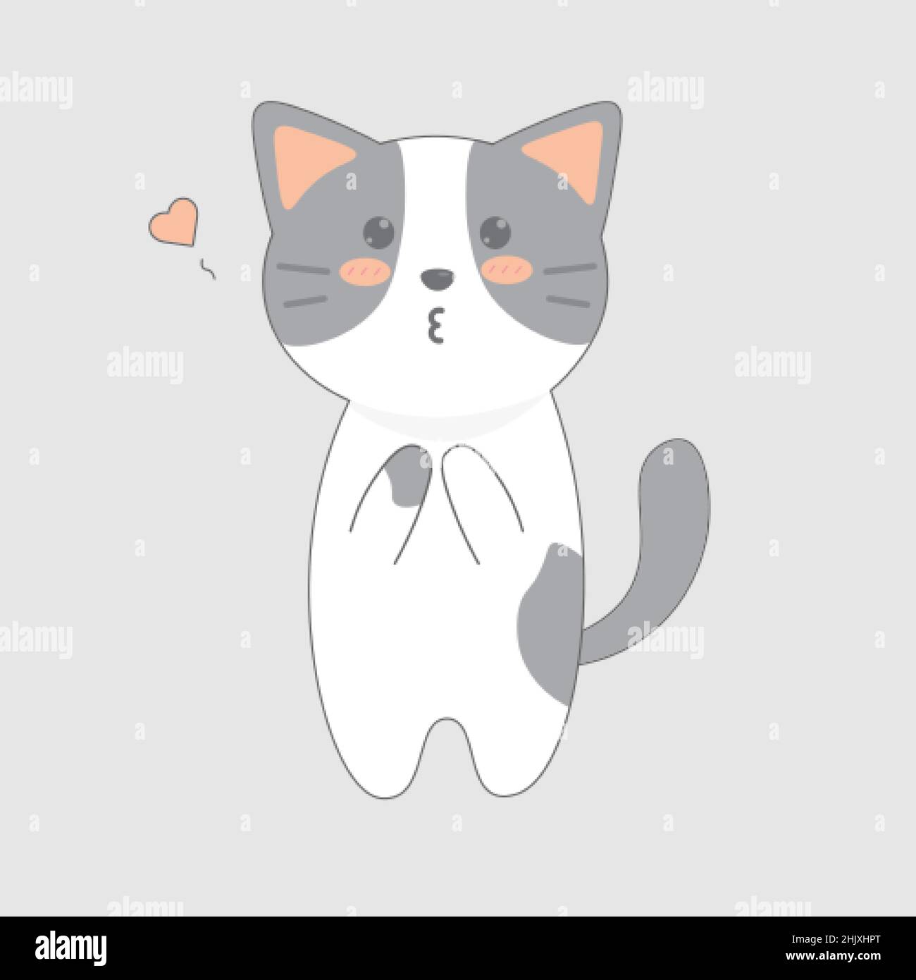 Cute kissing cat icon. Cartoon characters art Stock Vector Image & Art