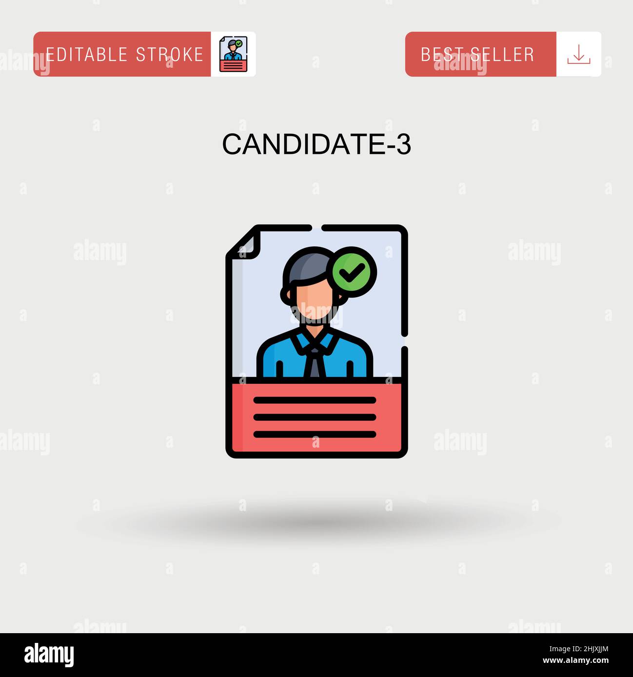 Candidate-3 Simple vector icon. Stock Vector