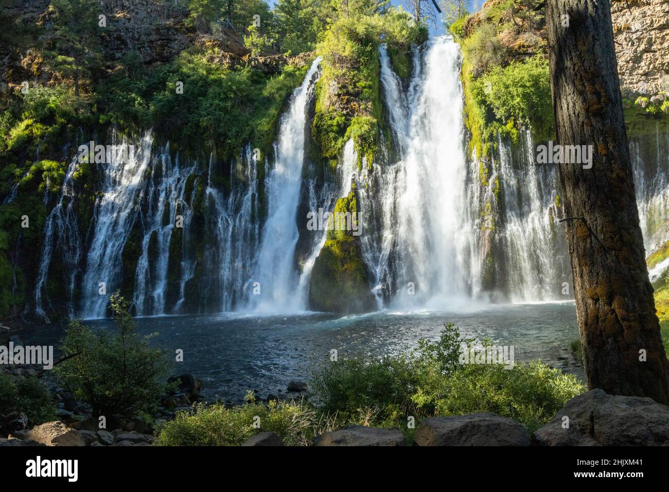 Beautiful shot of waterfalls in a forest Stock Photo - Alamy