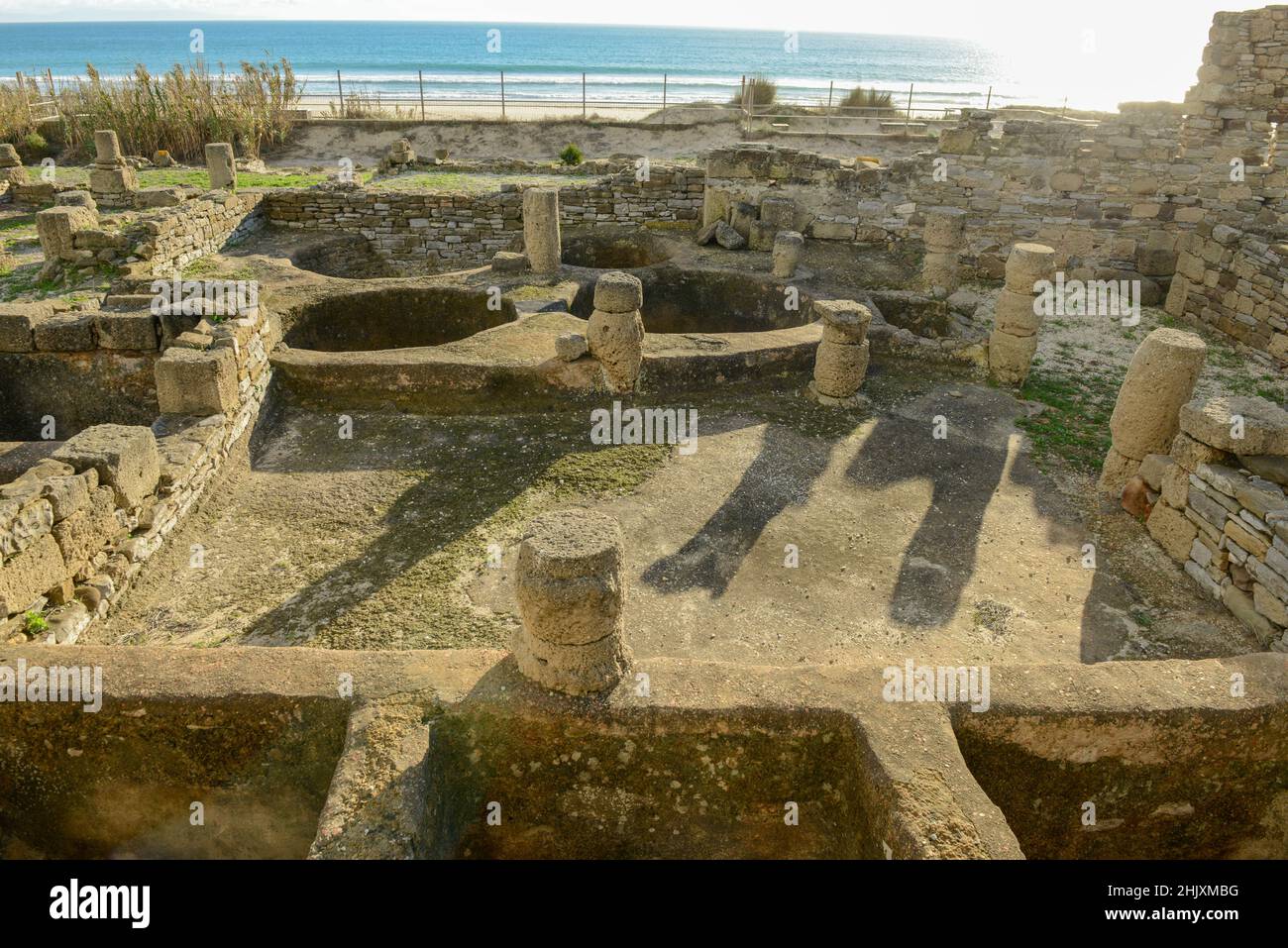 View at roman town of Baelo Claudia at Bolonia on Spain Stock Photo