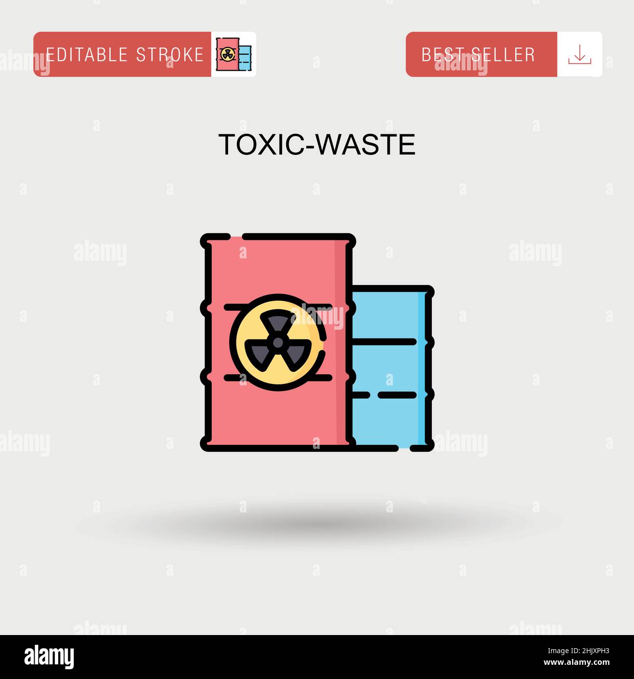 Toxic-waste Simple vector icon. Stock Vector