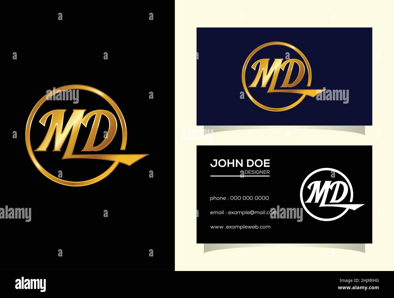 Initial Letter M D Logo Design Vector. Graphic Alphabet Symbol For ...