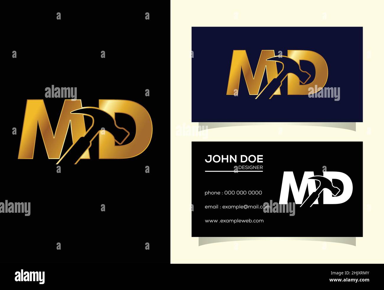 Initial Letter M D Logo Design Vector. Graphic Alphabet Symbol For ...