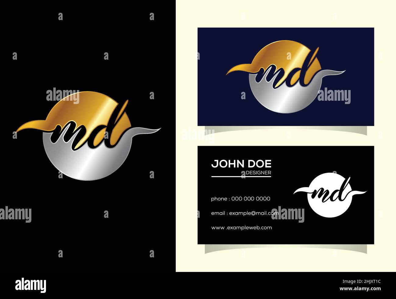 Initial Letter M D Logo Design Vector. Graphic Alphabet Symbol For ...