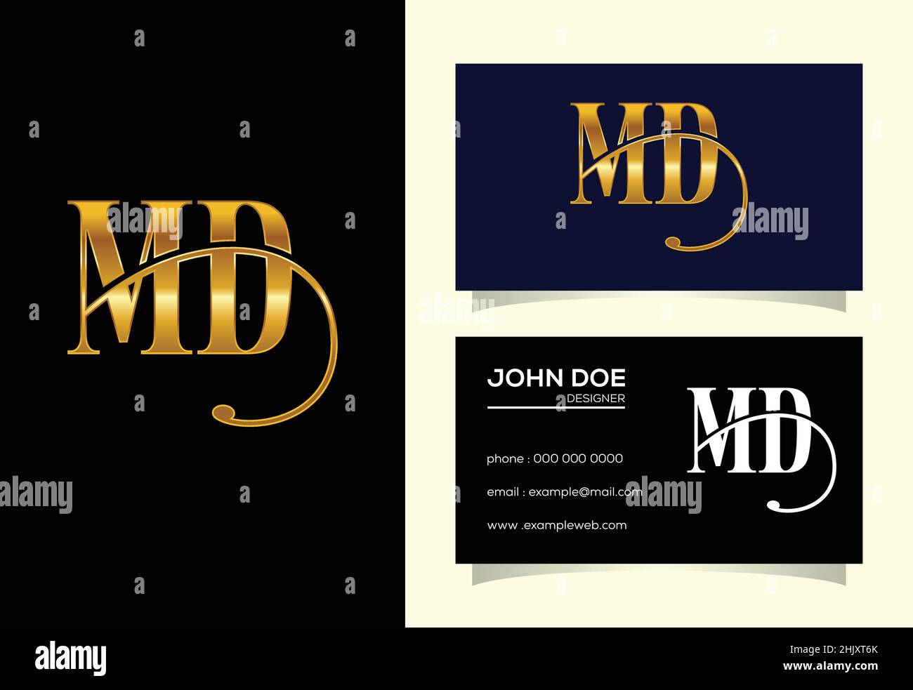 Initial Letter M D Logo Design Vector. Graphic Alphabet Symbol For ...