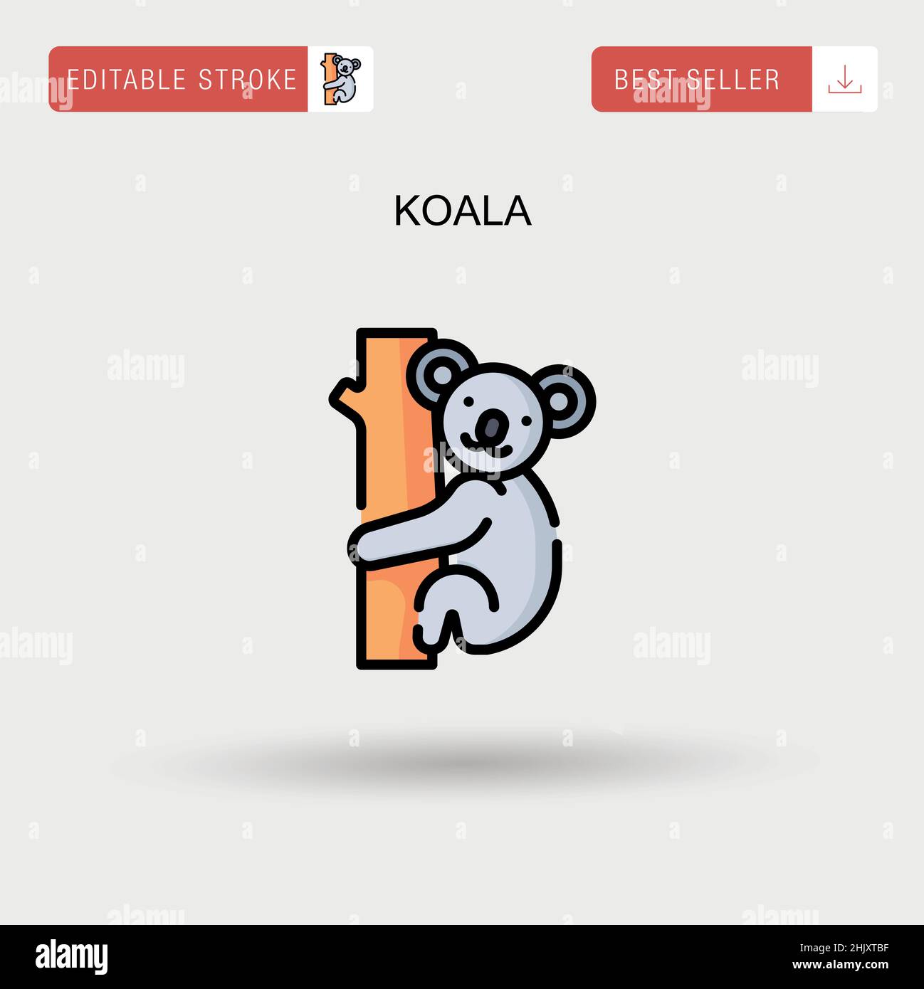 Koala Simple vector icon. Stock Vector