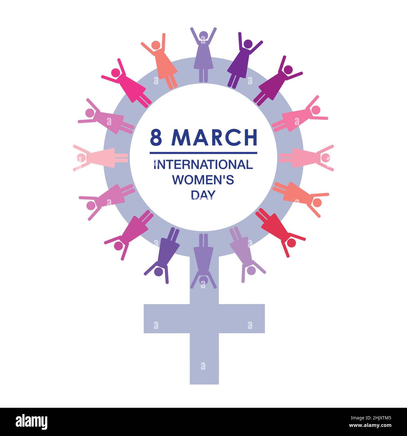 8th march international womans day symbol pictogram Stock Vector
