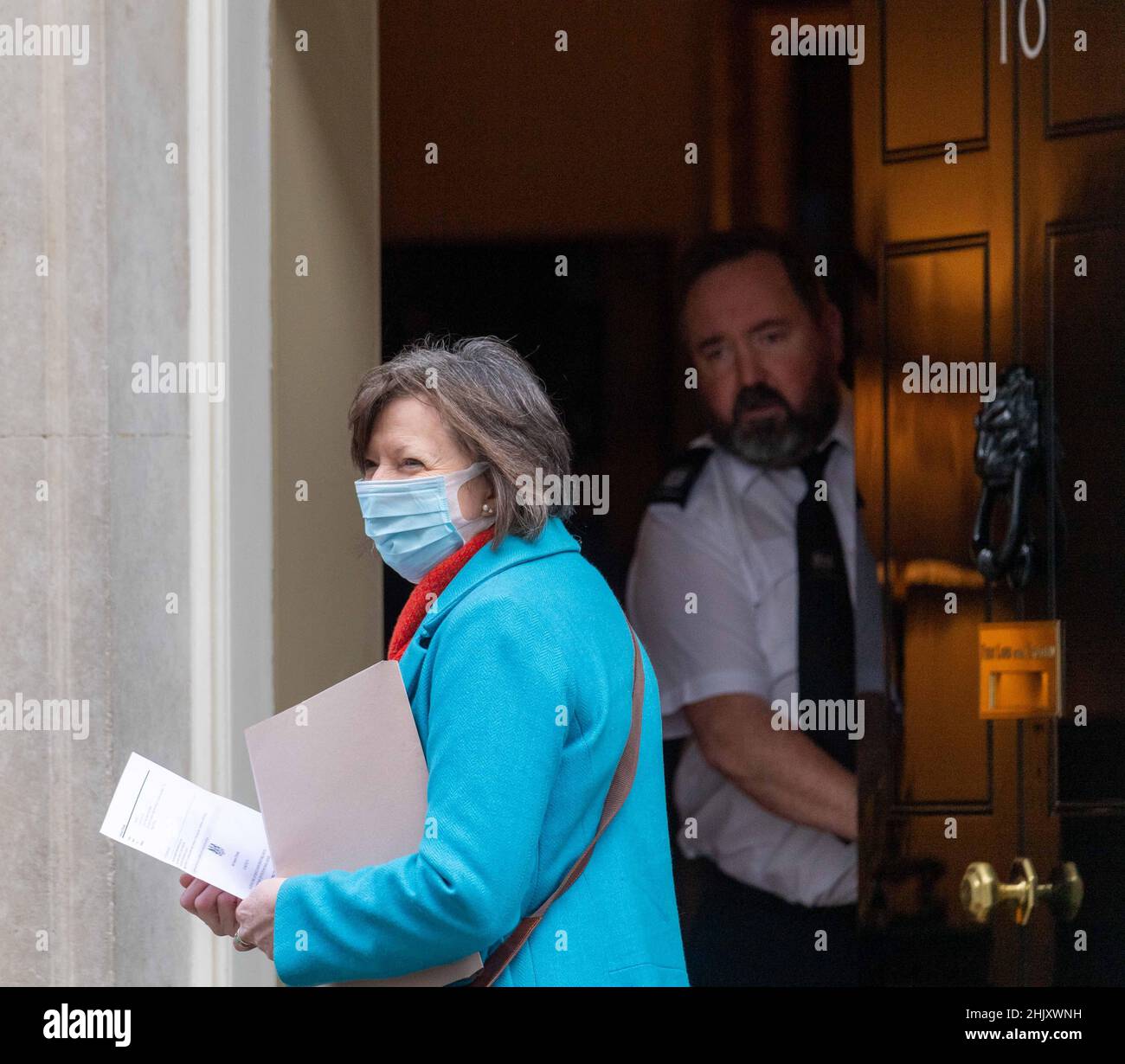 London, UK. 01st Feb, 2022. Frances O'Grady, General Secretary of the TUC, arrives at 10 Downing Street London. Credit: Ian Davidson/Alamy Live News Stock Photo