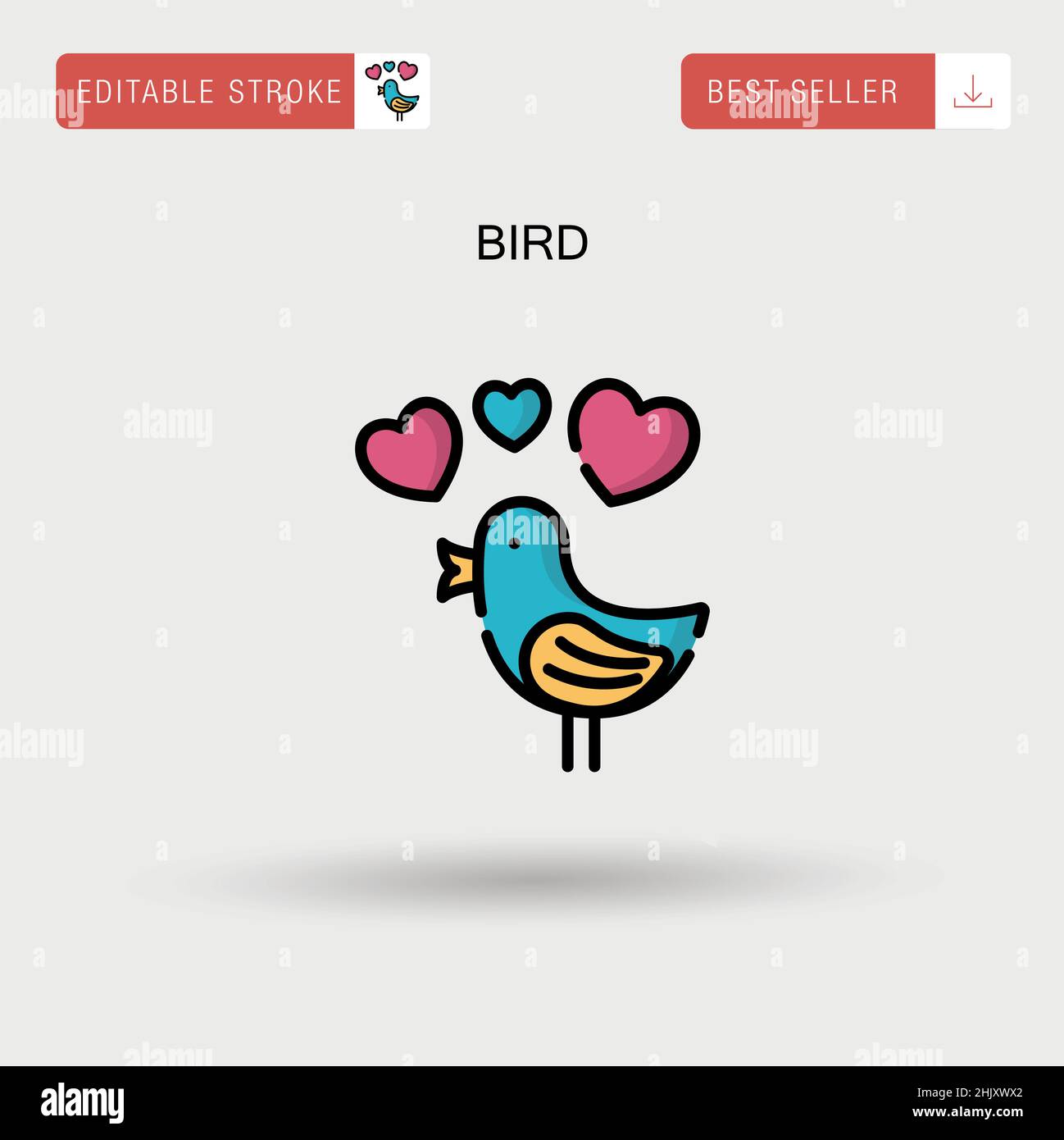 Bird Simple vector icon. Stock Vector