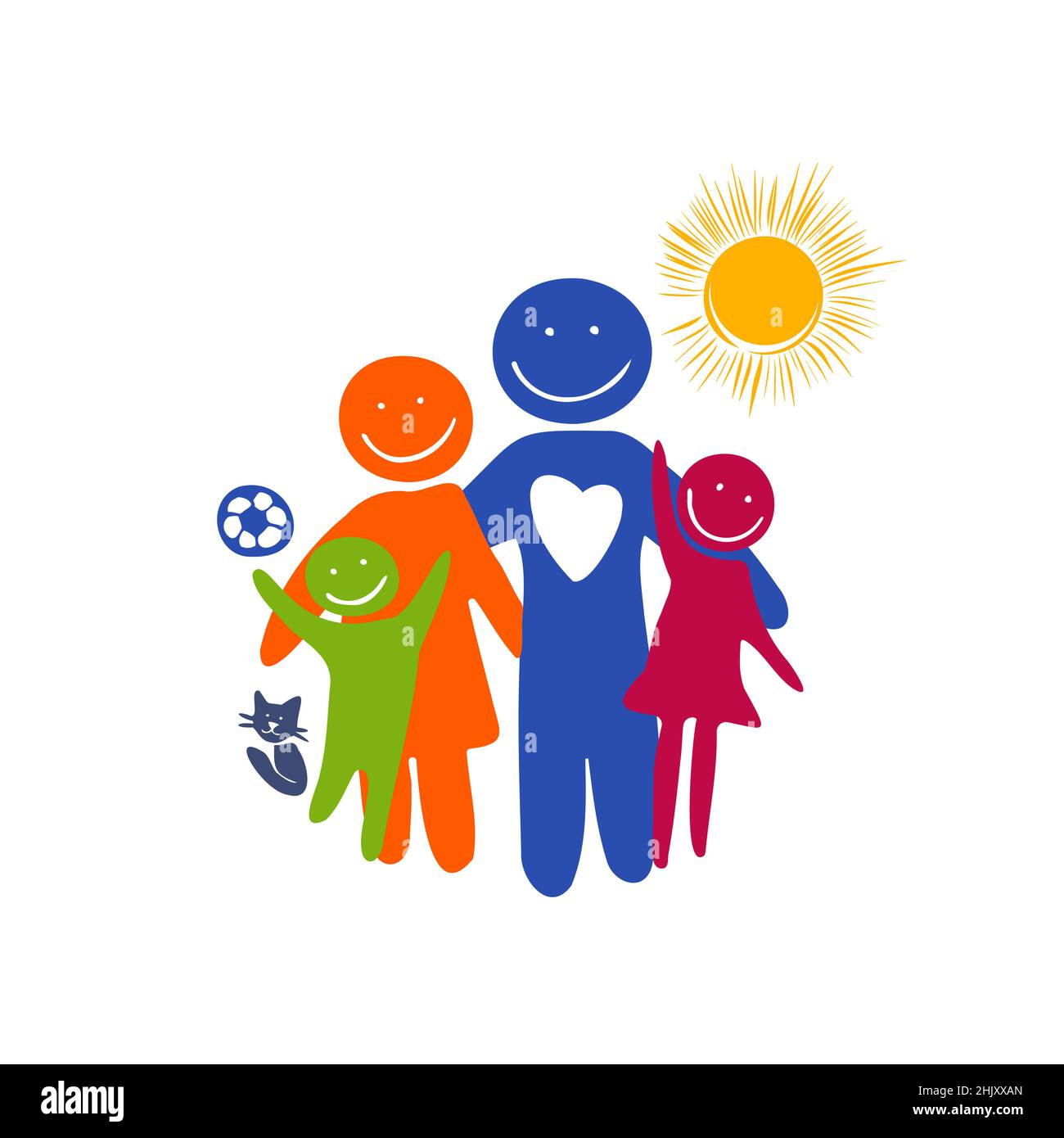 A simple illustration of a family together. Vector Stock Vector Image