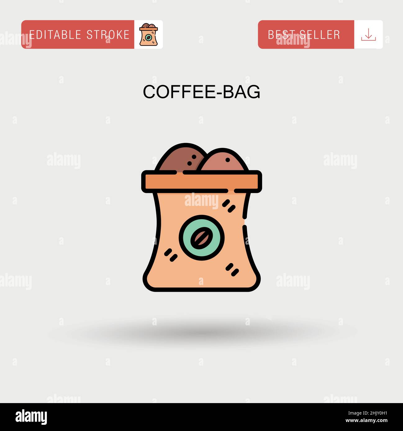 Coffee-bag Simple vector icon. Stock Vector