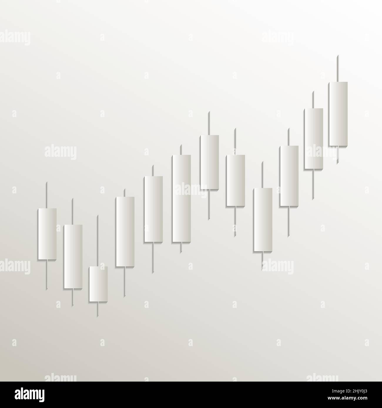 Chart icon, card paper 3D natural vector Stock Vector