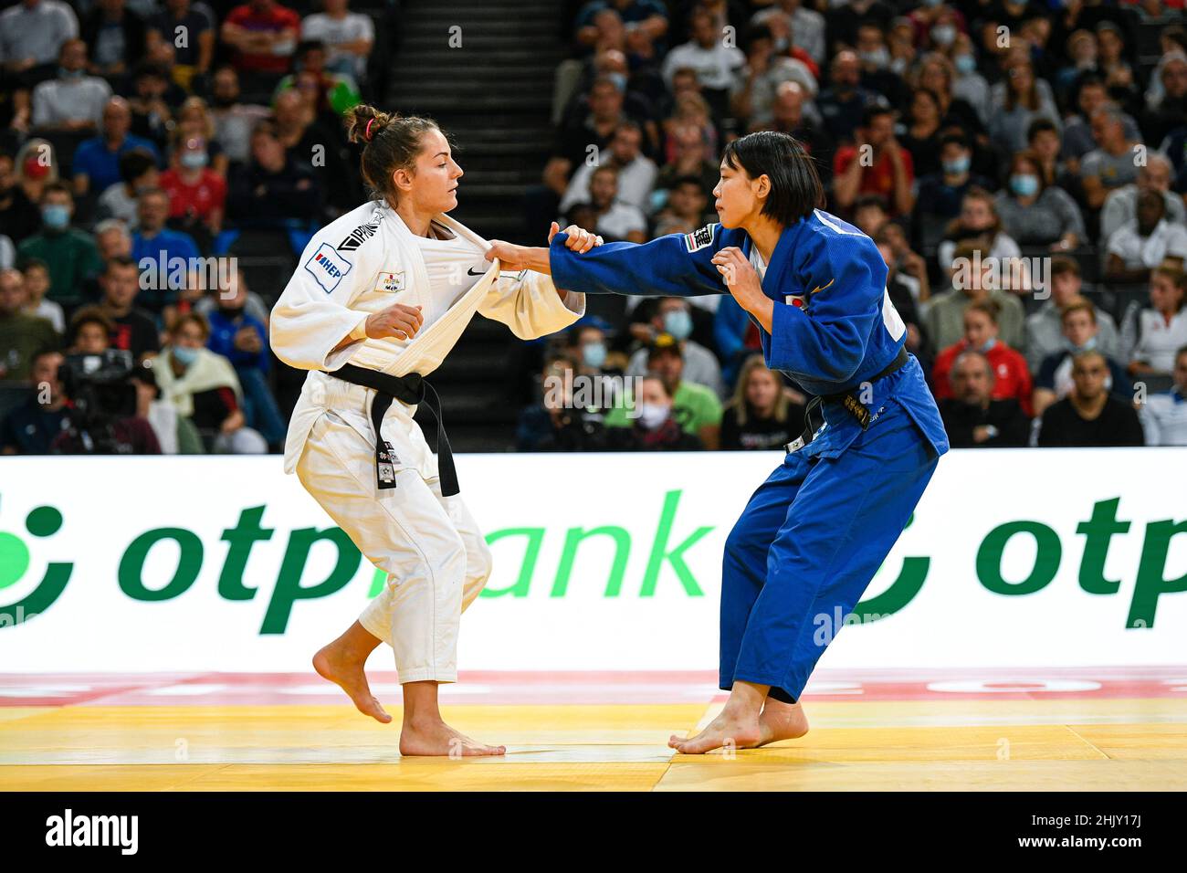 Women -70 kg, Saki NIIZOE (blue) of Japan  and Barbara MATIC (white) of Croatia during the Paris Grand Slam 2021, Judo event on October 17, 2021 at Ac Stock Photo