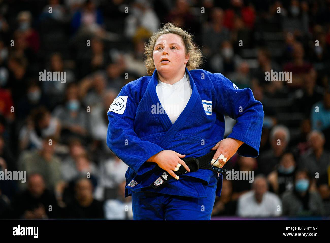 Women +78kg, Raz Rozalya HERSHKO of Israel gold medal competes during the Paris Grand Slam 2021, Judo event on October 17, 2021 at AccorHotels Arena i Stock Photo