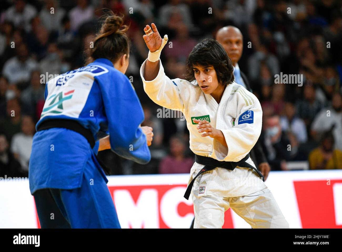 Women -48 kg,  Catarina COSTA of Portugal competes during the Paris Grand Slam 2021, Judo event on October 16, 2021 at AccorHotels Arena in Paris, Fra Stock Photo