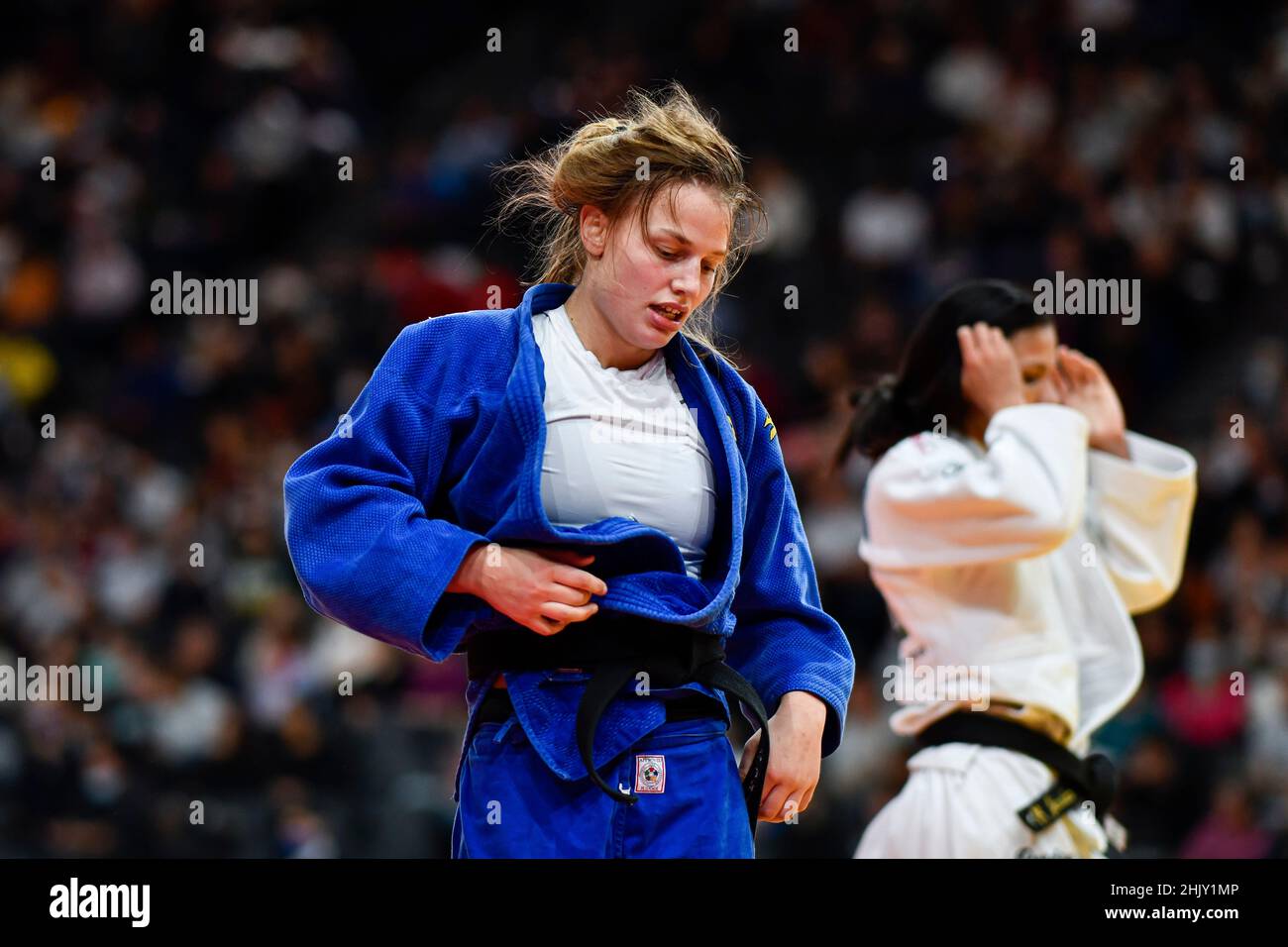 Women -57 kg, Caroline FRITZE of Germany Silver medal competes during the Paris Grand Slam 2021, Judo event on October 16, 2021 at AccorHotels Arena i Stock Photo