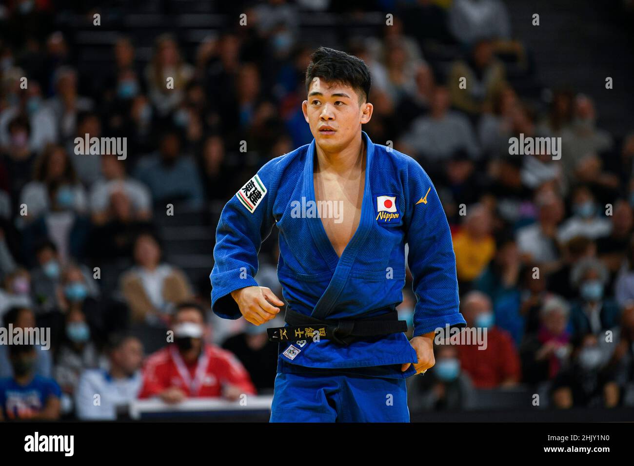 Men -73 kg, Kenshi HARADA of Japan gold medal competes during the Paris Grand Slam 2021, Judo event on October 16, 2021 at AccorHotels Arena in Paris, Stock Photo