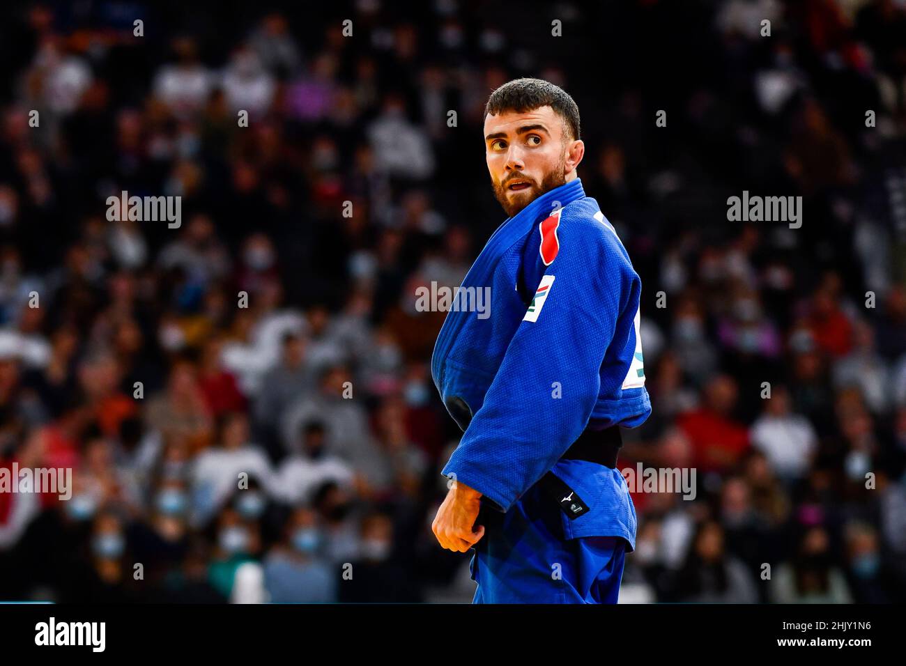 Men -66 kg, Orlando CAZORLA of France Bronze medal during the Paris Grand Slam 2021, Judo event on October 16, 2021 at AccorHotels Arena in Paris, Fra Stock Photo