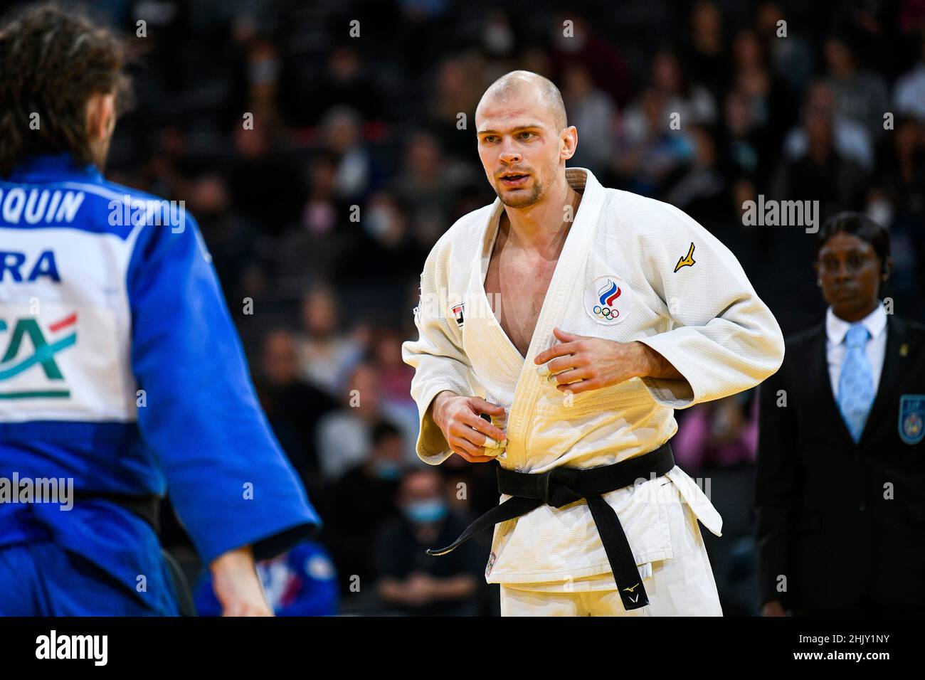 Men -73 kg, Denis IARTCEV of Russia competes during the Paris Grand Slam 2021, Judo event on October 16, 2021 at AccorHotels Arena in Paris, France - Stock Photo