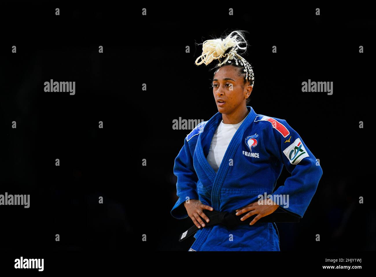 Women -57 kg, Martha Fawaz of France competes during the Paris Grand Slam 2021, Judo event on October 16, 2021 at AccorHotels Arena in Paris, France - Stock Photo