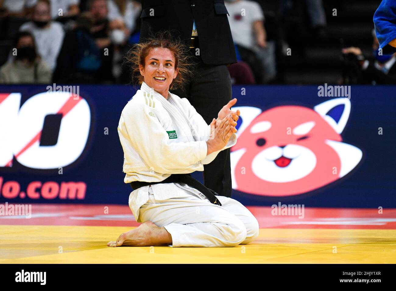 Women -63 kg, Barbara TIMO of Portugal gold medal competes during the Paris Grand Slam 2021, Judo event on October 16, 2021 at AccorHotels Arena in Pa Stock Photo