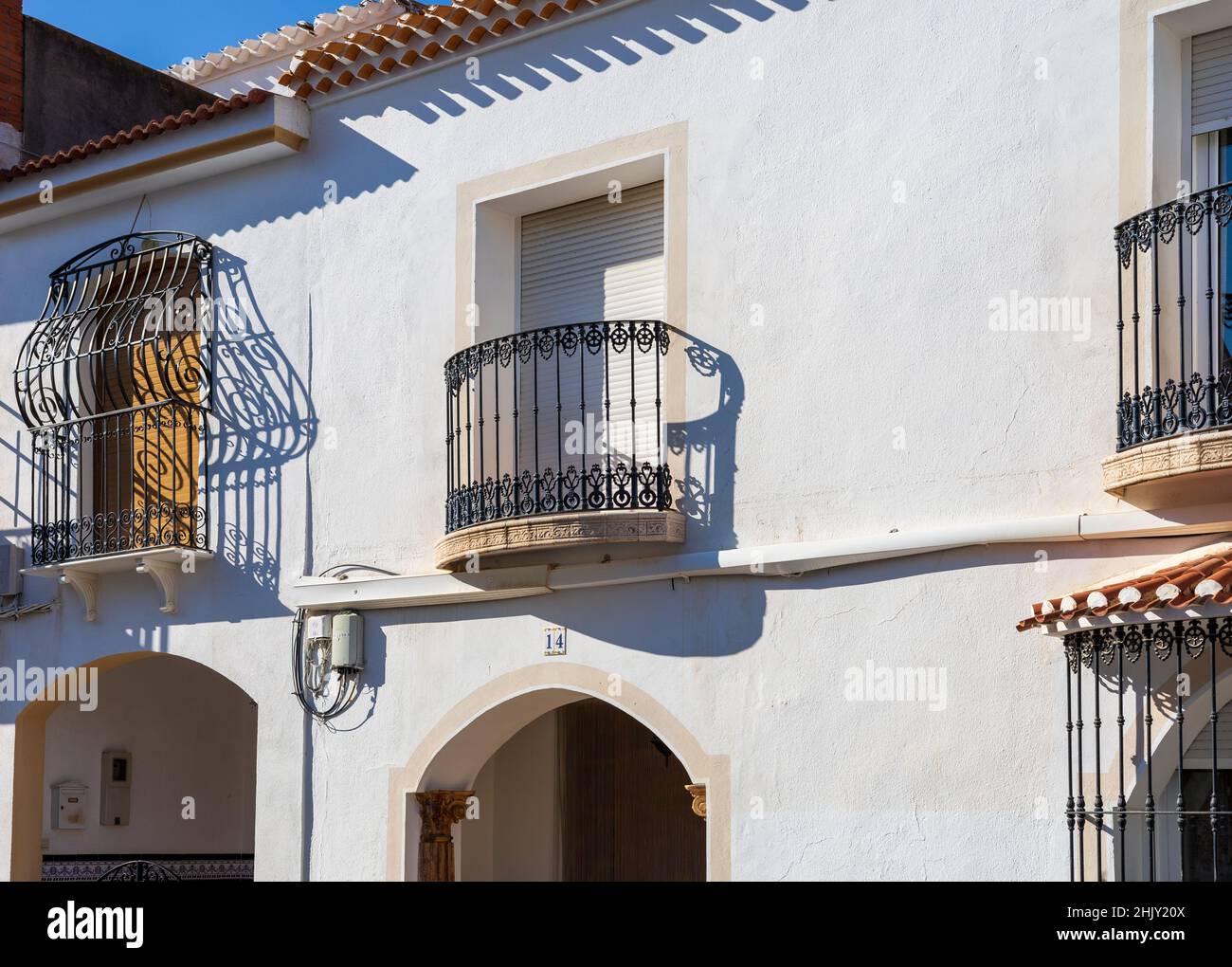 Ornate window grille on a Spanish House Stock Photo Alamy