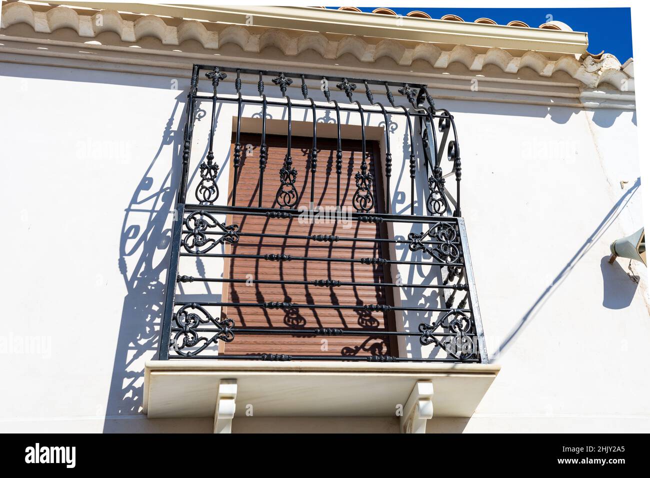 Ornate window grille on a Spanish House Stock Photo Alamy