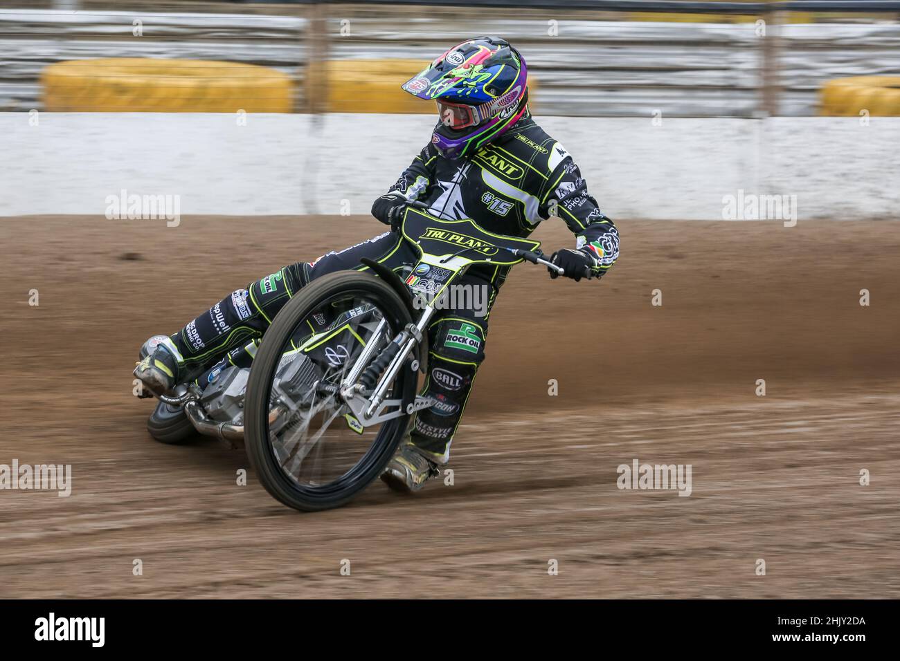 Cameron Heeps.  Ipswich Witches Speedway press day.  14 May 2021. Stock Photo