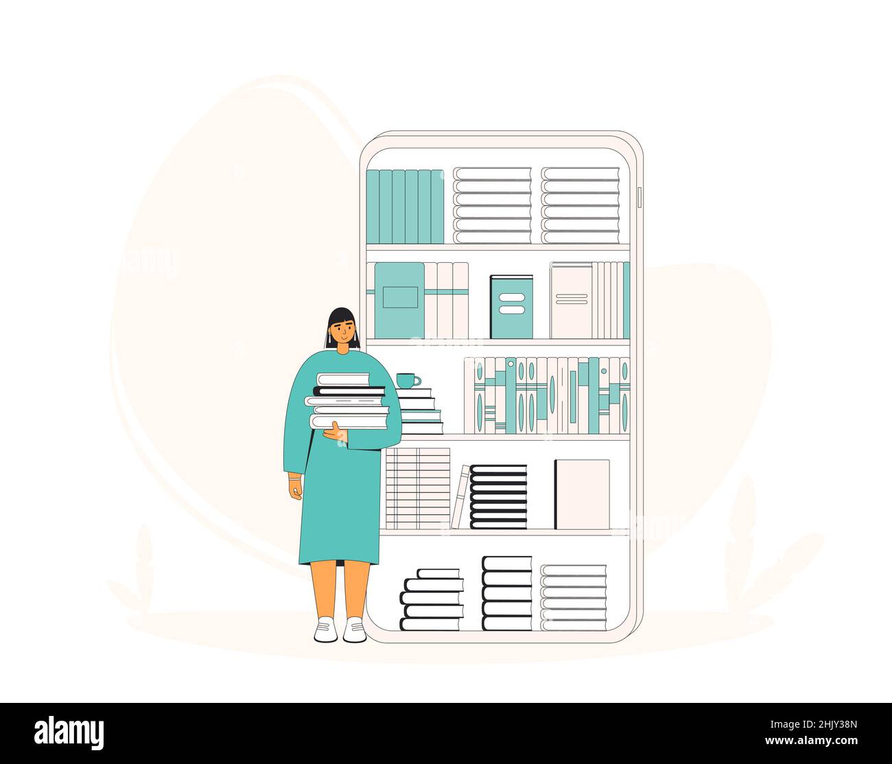 Online library or bookstore. Digital reading app. Electronic books