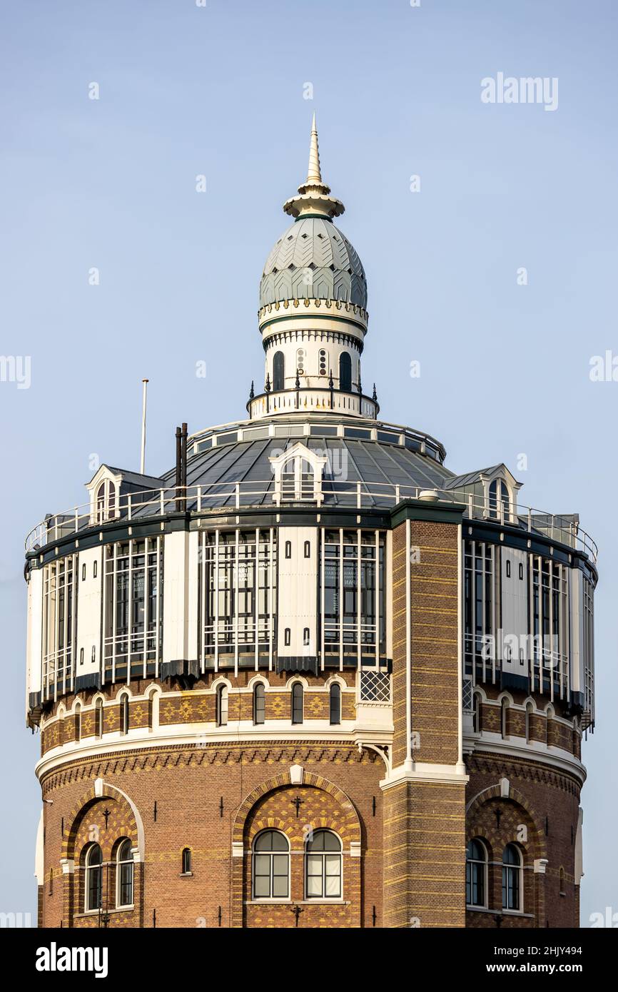 The historic Water tower ( Watertoren) De Esch, in the neighbourhood Kralingen, Rotterdam, the Netherlands Stock Photo