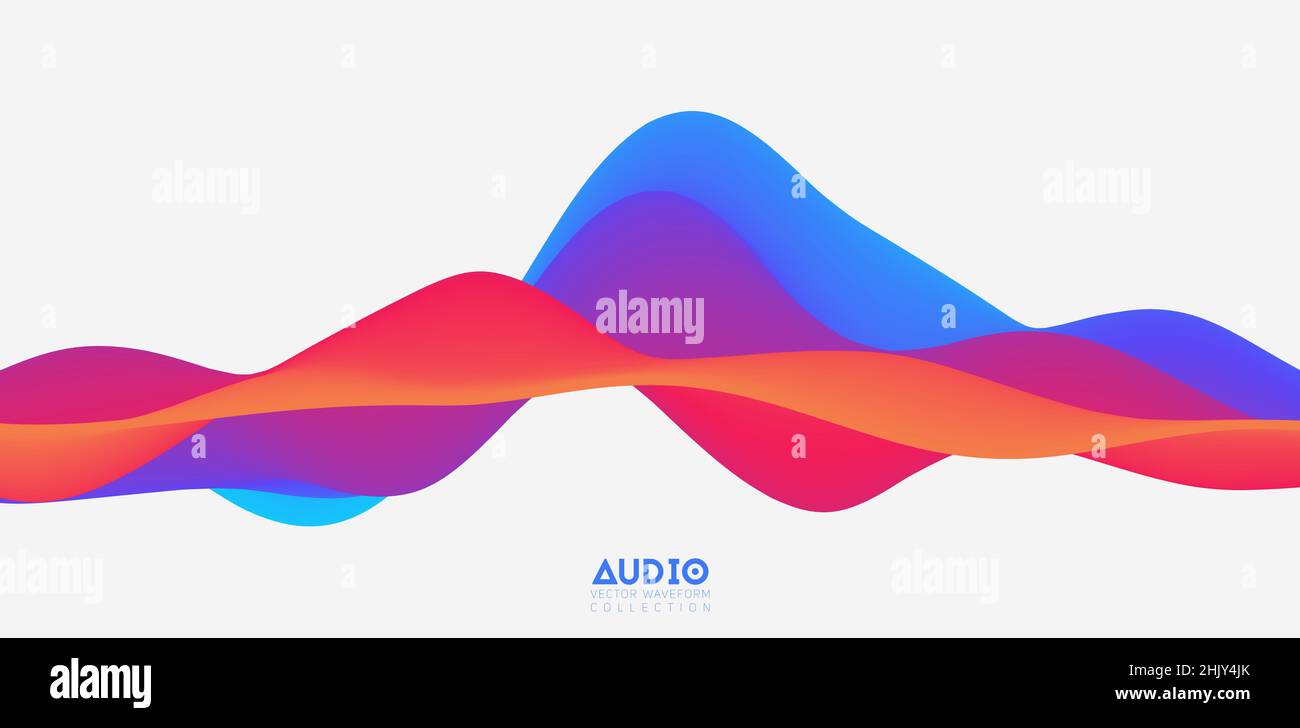 Sound wave visualiztion. 3D colorful solid waveform. Voice sample ...