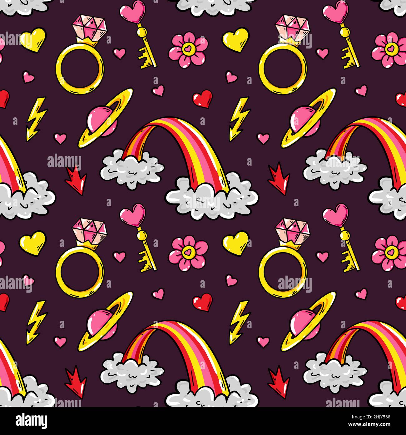 Love seamless pattern. Valentines Day design. Vector illustration Stock Vector