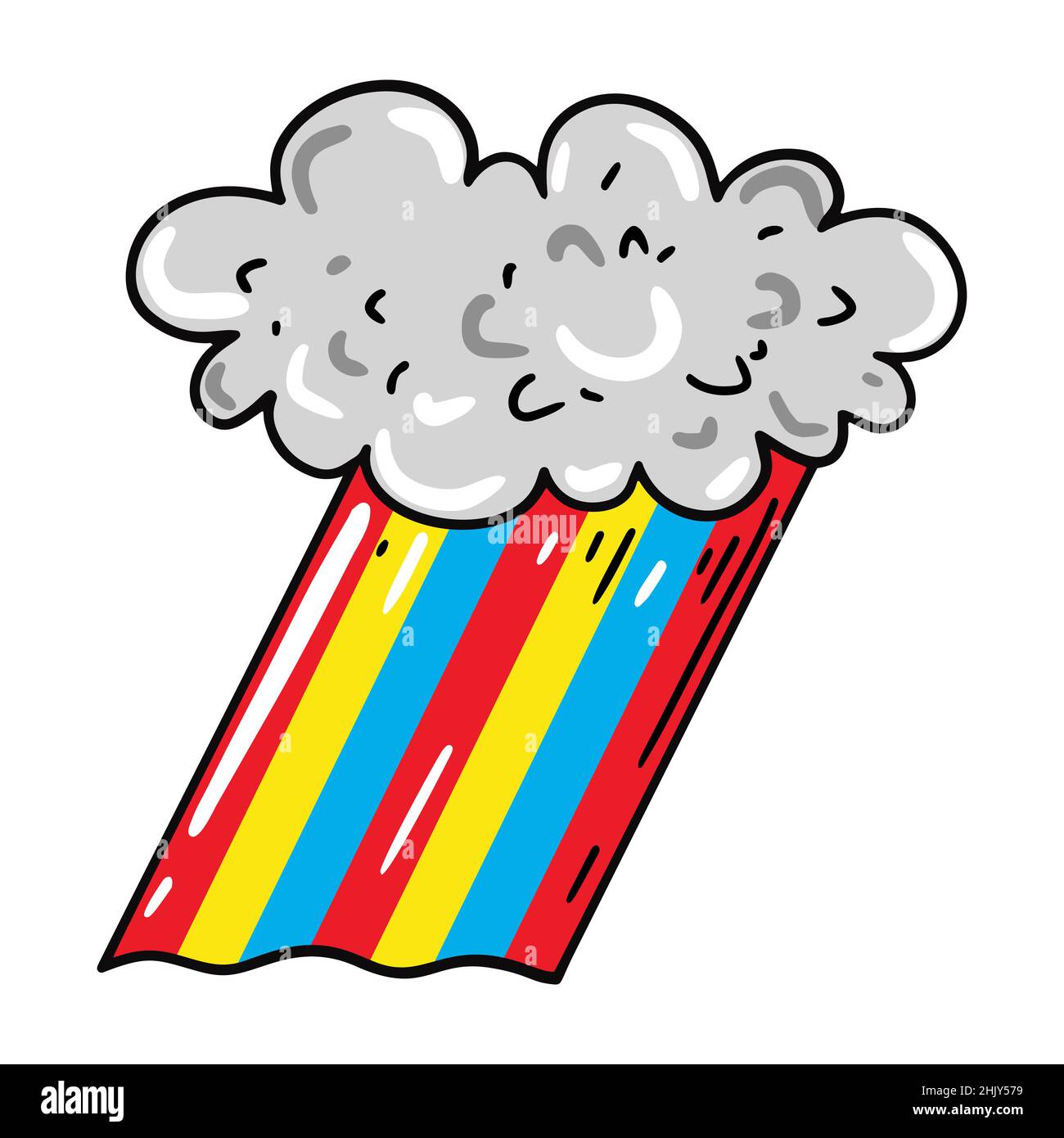 Cloud with a rainbow rain. Vector illustration Stock Vector Image & Art ...