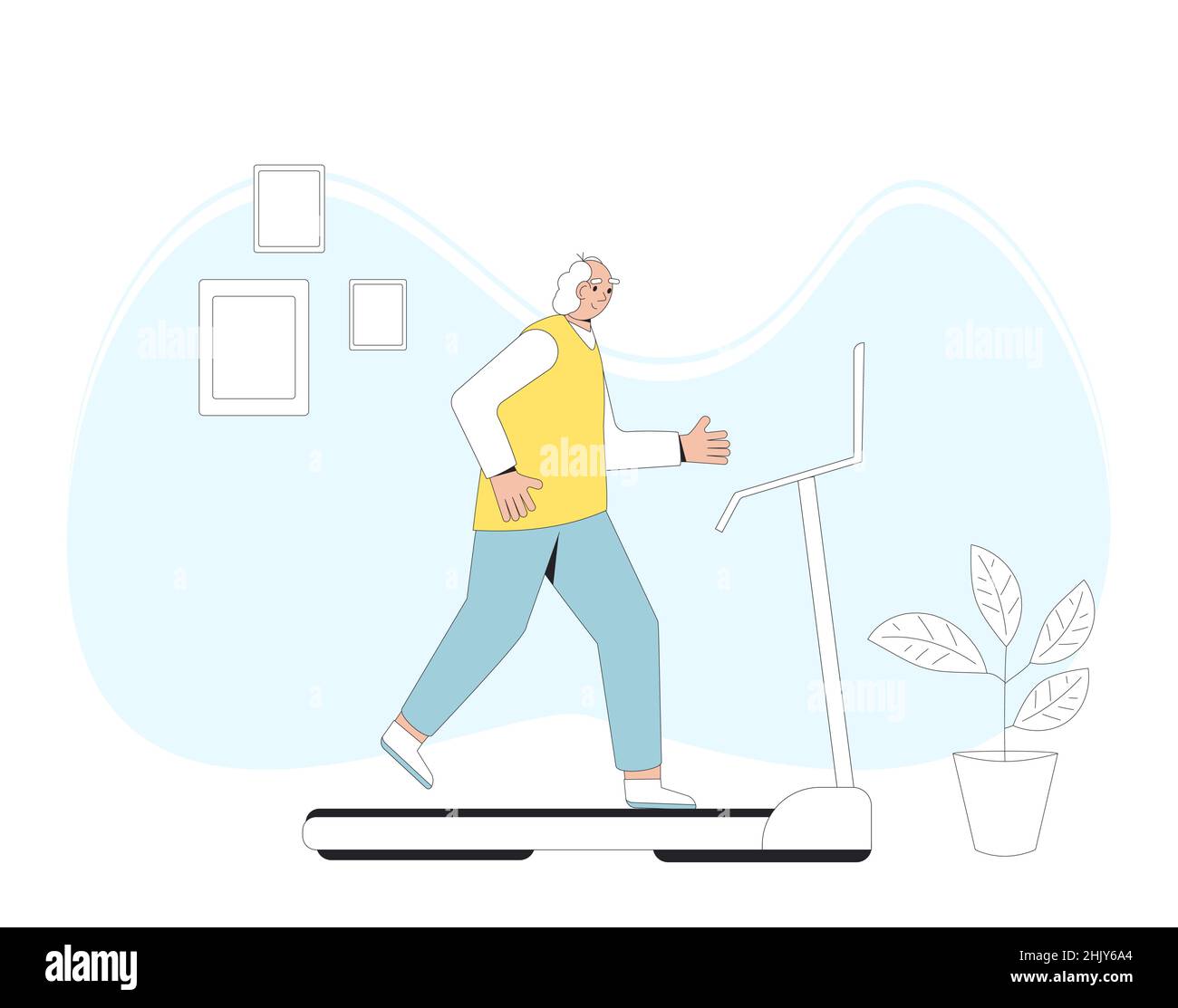 Exercise, Jogging, Running, Treadmill, Cartoon, Throwing A Ball