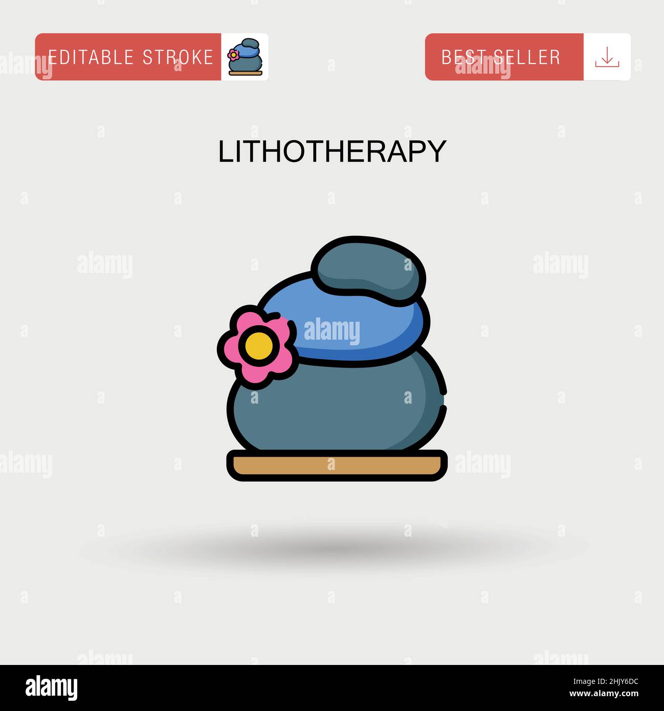 Lithotherapy Simple vector icon. Stock Vector