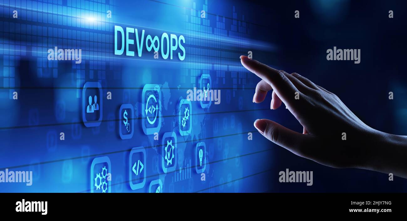DevOps Methodology Development Operations agil programming technology concept. Stock Photo
