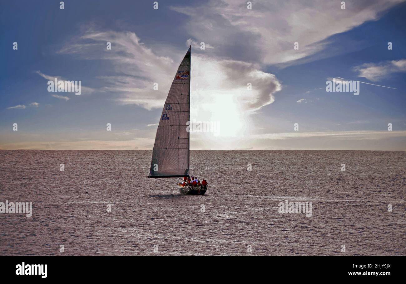 sailing towards the dawn Stock Photo - Alamy