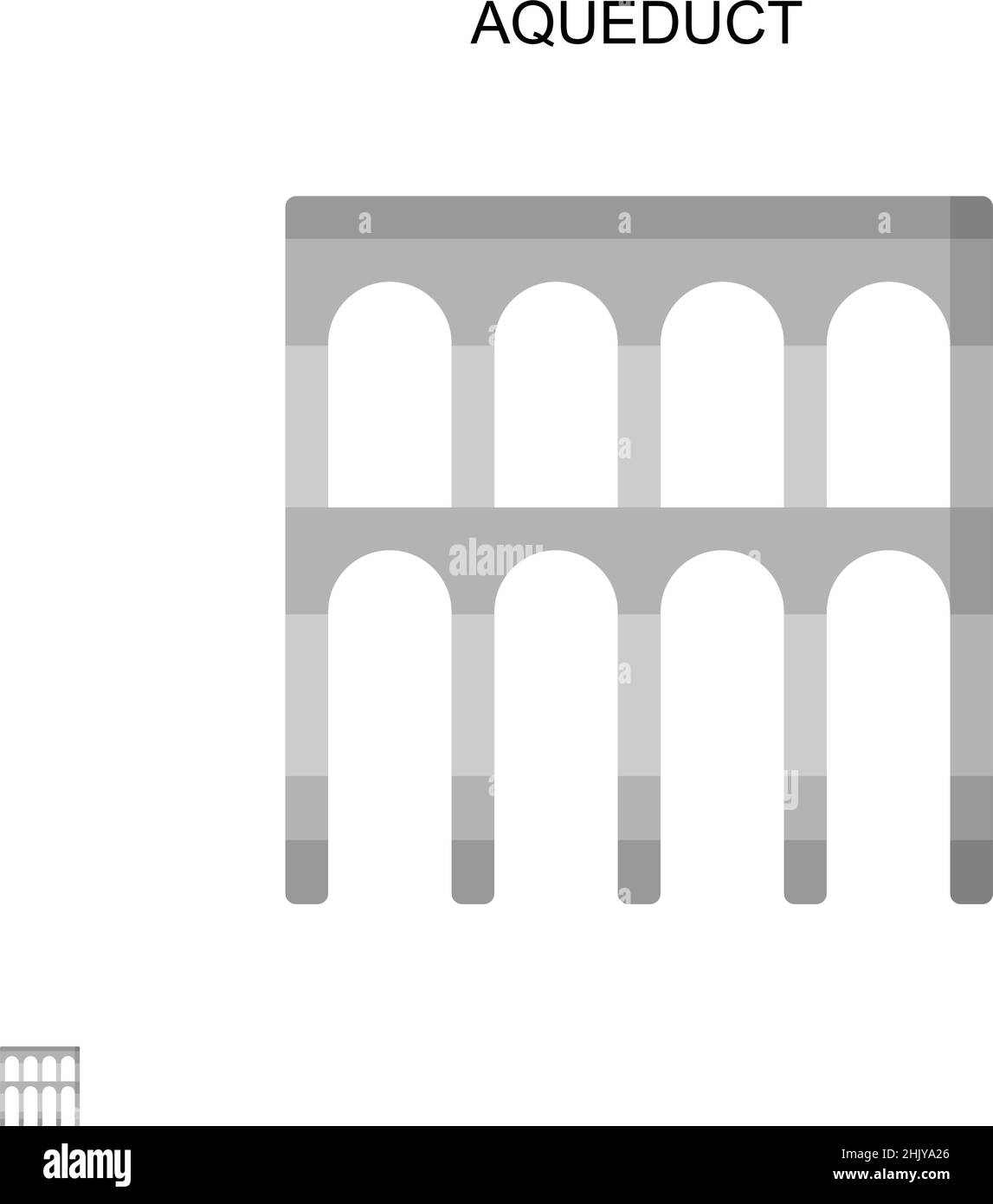 Aqueduct Simple vector icon. Illustration symbol design template for web mobile UI element. Stock Vector