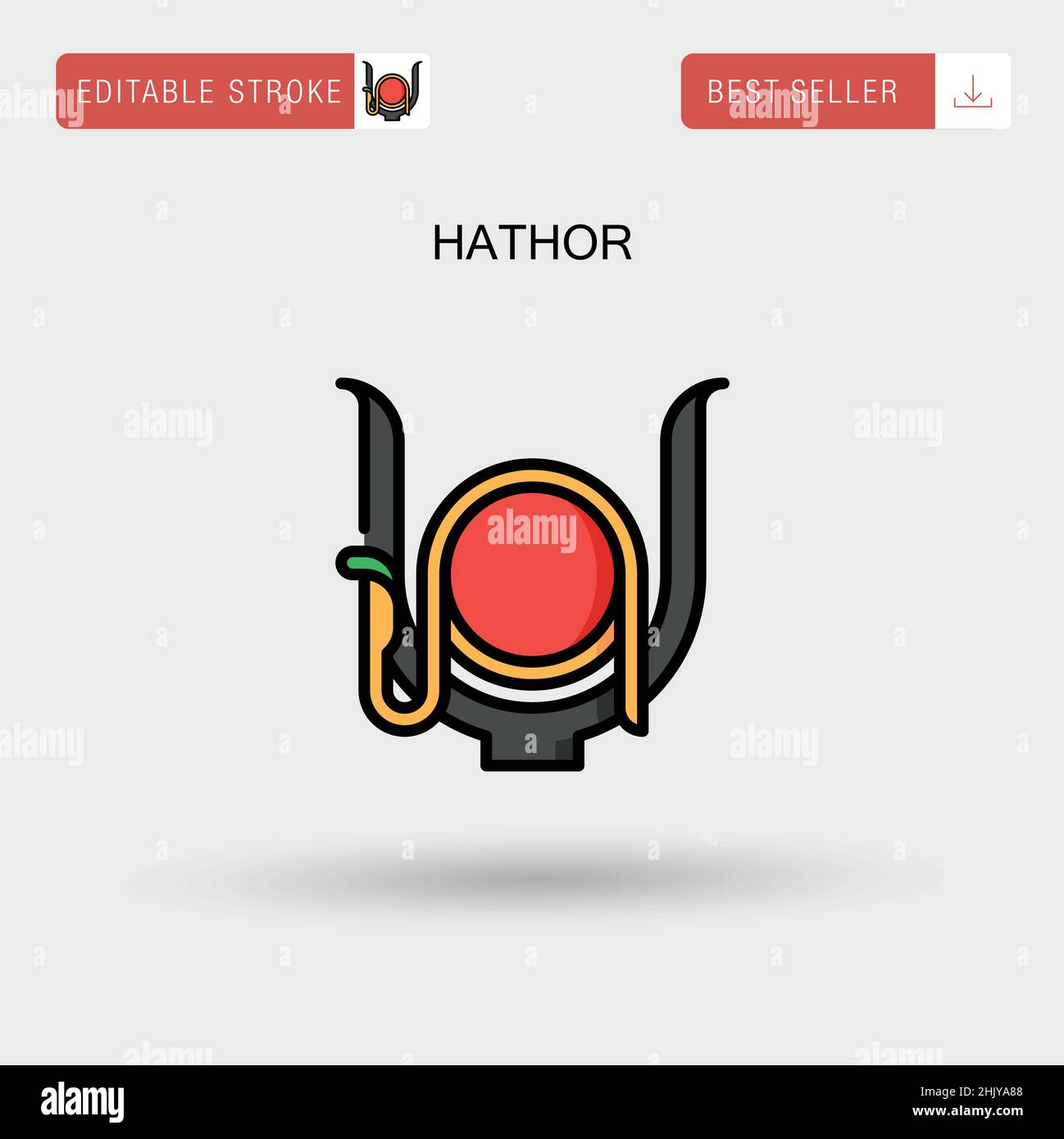 Hathor Simple vector icon. Stock Vector