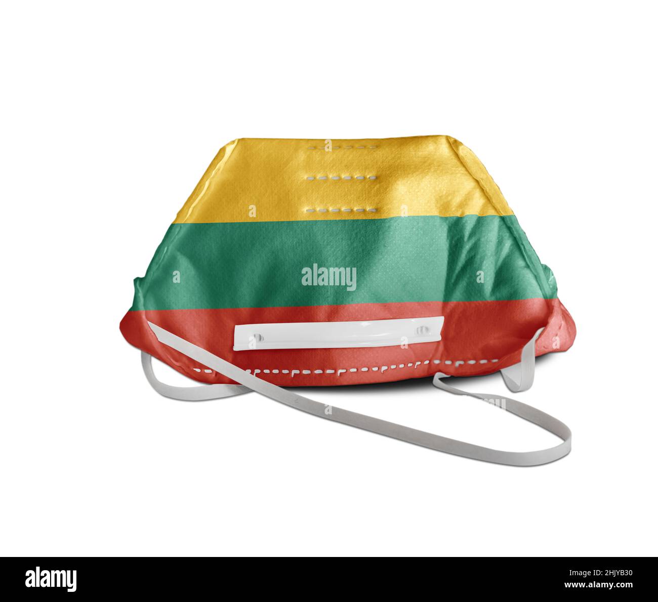 Lithuania flag on white anti pollution mask for protection from virus Stock Photo