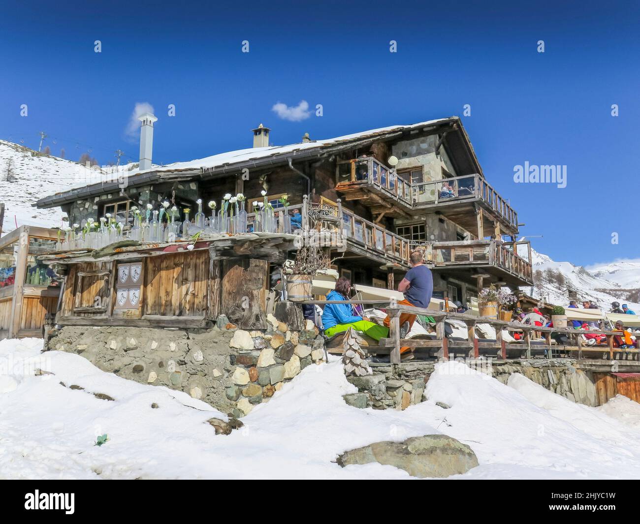 Restaurant Chez Vrony, Findeln, Zermatt, Wallis, Schweiz Stock Photo