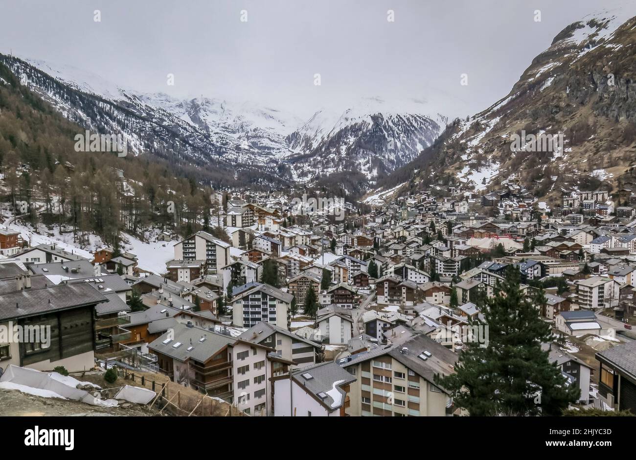 Stadtzentrum, Zermatt, Wallis, Schweiz Stock Photo